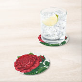 Rose Print Rochester Lithographing and Printing Co ラウンドペーパーコースター (インサイチュ)