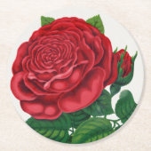 Rose Print Rochester Lithographing and Printing Co ラウンドペーパーコースター (正面)