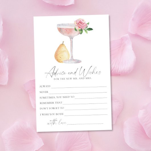 Rose Prosecco - ブライダルシャワーのアドバイスとお祝いの言葉 便箋