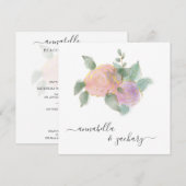 *~* ROSE QR RSVP ゴールドグリッター -  AR12 ウェディングインビ 招待状 (正面/裏面)