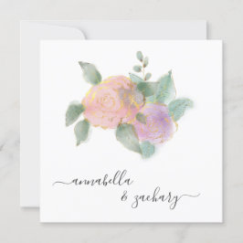 *~* ROSE QR RSVP ゴールドグリッター -  AR12 ウェディングインビ 招待状