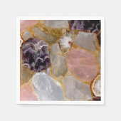 Rose Quartz, Amethyst Geode スタンダードカクテルナプキン (正面)