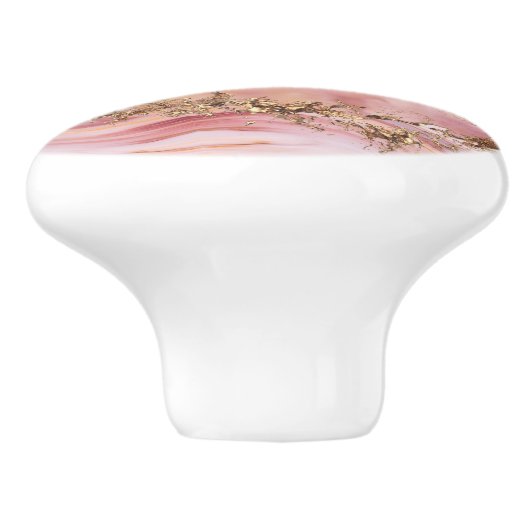 Rose quartz and pastel pink marble セラミックノブ (側面)