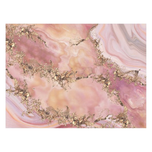 Rose quartz and pastel pink marble テーブルクロス (正面(横))