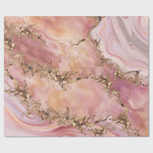 Rose quartz and pastel pink marble ラッピングペーパー (フラット)