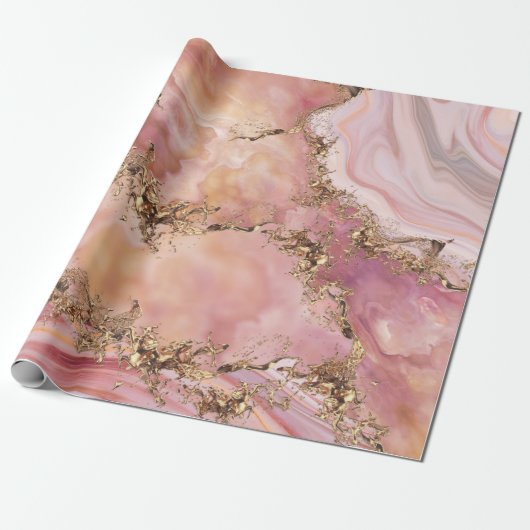 Rose quartz and pastel pink marble ラッピングペーパー (アンロールド)