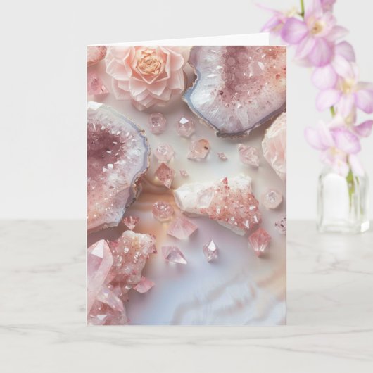 Rose Quartz Crystal | Love Stone Pink  Photo Card カード (蘭)