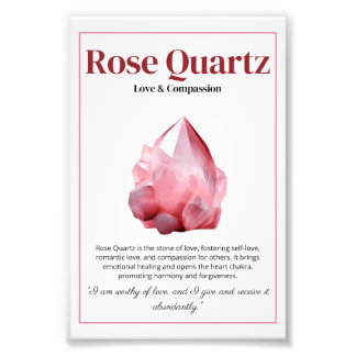 Rose Quartz Crystal meaning poster フォトプリント