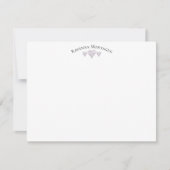 Rose Quartz Elegant Wavy Hearts Striped Note Card ノートカード (正面)