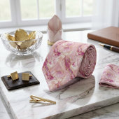 Rose Quartz & Gold Marble ネクタイ
