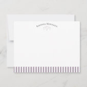 Rose Quartz Modern Open Hearts Striped Note Card ノートカード (正面)