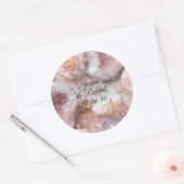 Rose Quartz Romance Wedding Personalized Sticker ラウンドシール (封筒)
