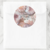 Rose Quartz Romance Wedding Personalized Sticker ラウンドシール (バッグ)