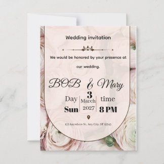 Rose Ranniculus Wedding Invitation for you  シーズンカード
