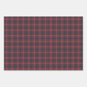 Rose Red Blue Black Plaid Tartan ラッピングペーパーシート (正面2)