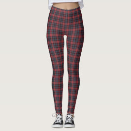 Rose Red Blue Black Plaid Tartan レギンス
