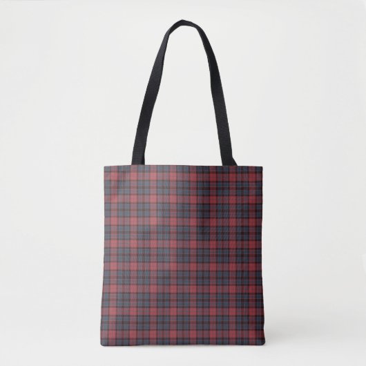 Rose Red Blue Black Plaid Tartan Tote Bag トートバッグ (正面)