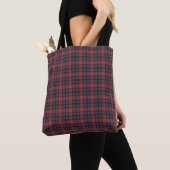 Rose Red Blue Black Plaid Tartan Tote Bag トートバッグ (クローズアップ)