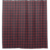 Rose Red Blue Tartan Plaid Shower Curtain シャワーカーテン (正面)