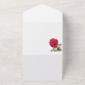 Rose rouge - peinte à la main オールインワン招待状 (外側)