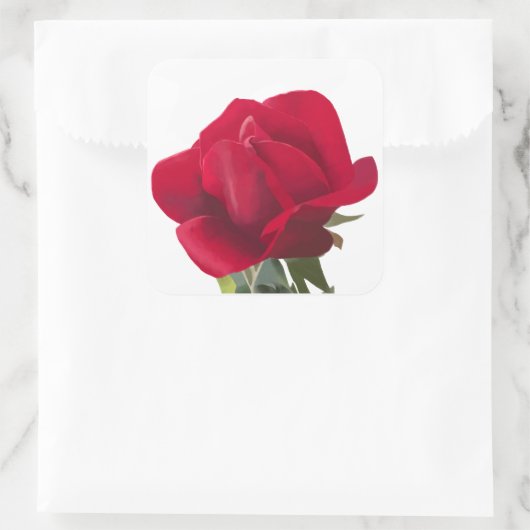 Rose rouge - Red rose  スクエアシール (バッグ)