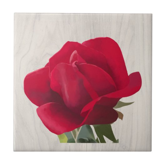 Rose rouge - Red rose  タイル (正面)