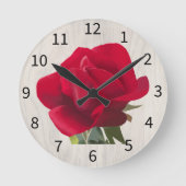 Rose rouge - Red rose  ラウンド壁時計 (正面)