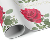 Rose rouge - red rose valentine’s day ラッピングペーパー (ロールコーナー)