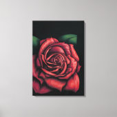 Rose rouge sur fond noir キャンバスプリント (正面)