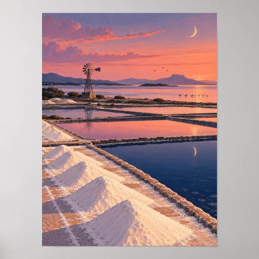 Rose Saltworks Tidal Dusk 12x16 ポスター (正面)