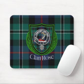 Rose Scottish Clan Tartan and Crest  マウスパッド (マウス)