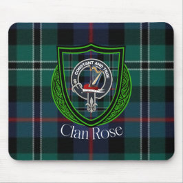 Rose Scottish Clan Tartan and Crest マウスパッド
