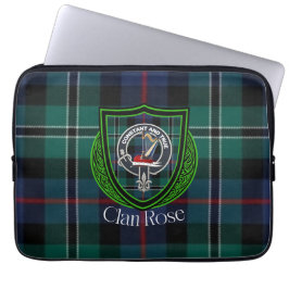Rose Scottish Clan Tartan and Crest ラップトップスリーブ