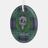 Rose Scottish Clan Tartan & Crest ガラスオーナメント (正面左)