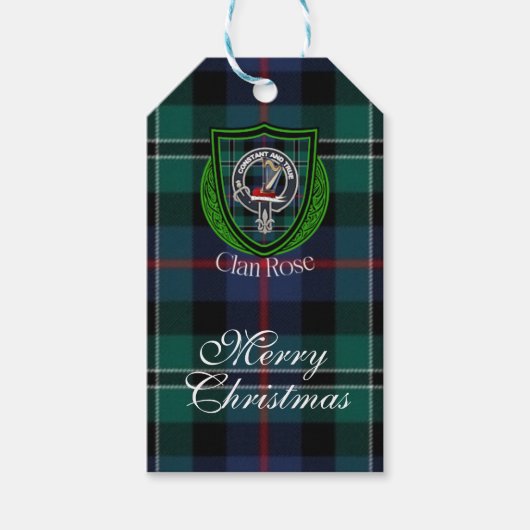 Rose Scottish Clan Tartan & Crest ギフトタグ (正面)
