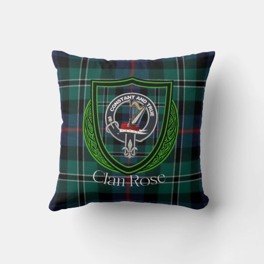 Rose Scottish Clan Tartan & Crest クッション (裏面)