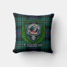 Rose Scottish Clan Tartan & Crest クッション