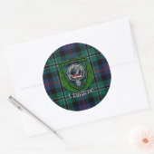 Rose Scottish Clan Tartan & Crest ラウンドシール (封筒)