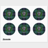 Rose Scottish Clan Tartan & Crest ラウンドシール (シート)