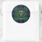 Rose Scottish Clan Tartan & Crest ラウンドシール (バッグ)