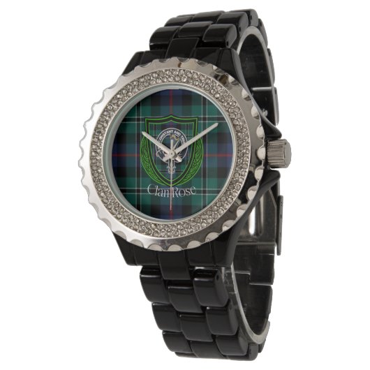 Rose Scottish Clan Tartan & Crest 腕時計 (アングル)
