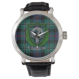Rose Scottish Clan Tartan & Crest 腕時計