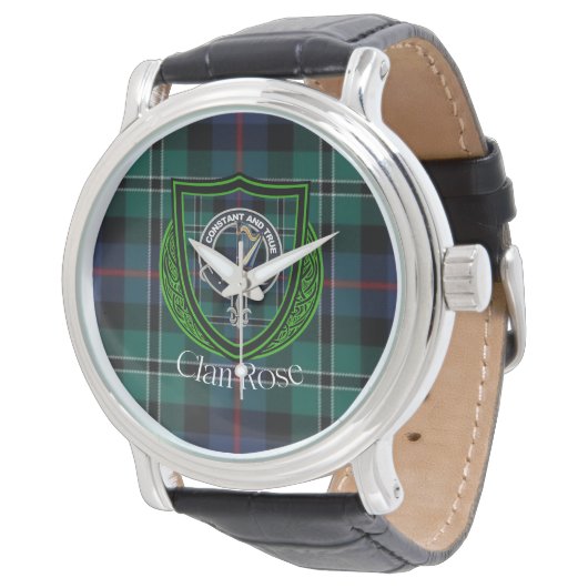 Rose Scottish Clan Tartan & Crest 腕時計 (アングル)