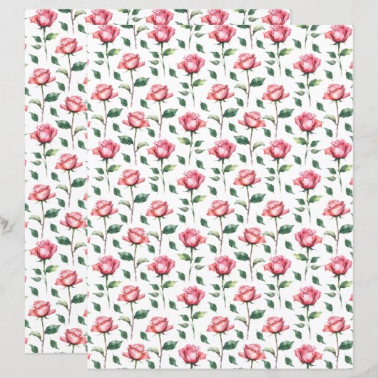 Rose Scrapbook Paper (正面/裏面)