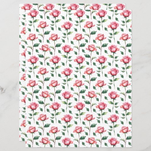Rose Scrapbook Paper (正面/裏面)