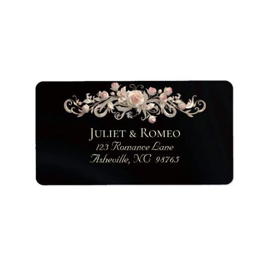 Rose Scroll Return Address - Black ラベル (正面)