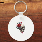 Rose Skeleton Skull Hand Red Flower Rose T-Shirt ( キーホルダー (正面)