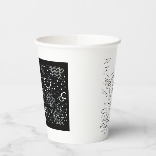 Rose Sketch and Starlight Silkscreen glassware 紙コップ (左)