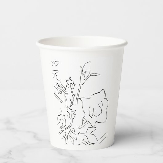 Rose Sketch and Starlight Silkscreen glassware 紙コップ (裏面)