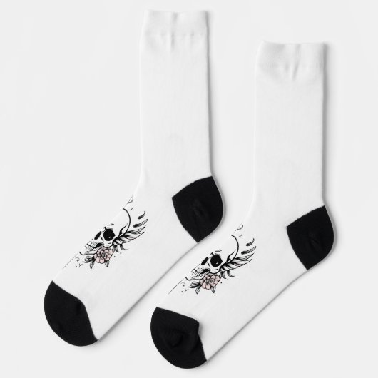 Rose Skull White Socks ソックス (左)